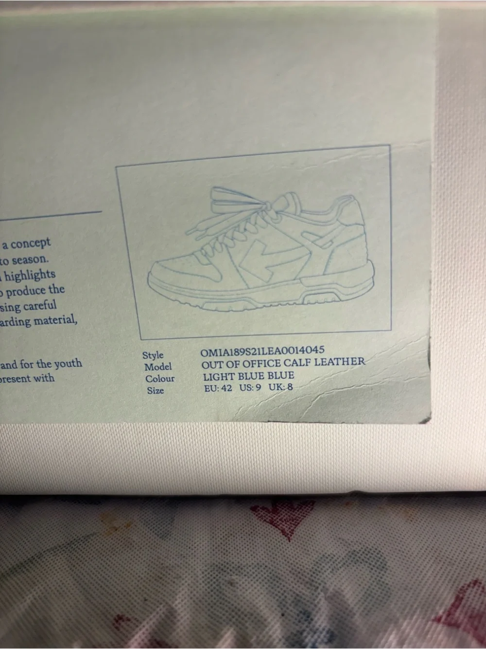 Off-White Out Of Office Blue Sneakers EU 42 US 9 OG All